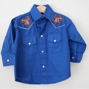Winster Little Boys Western Button up Pearl Snap Rodeo Size 12m